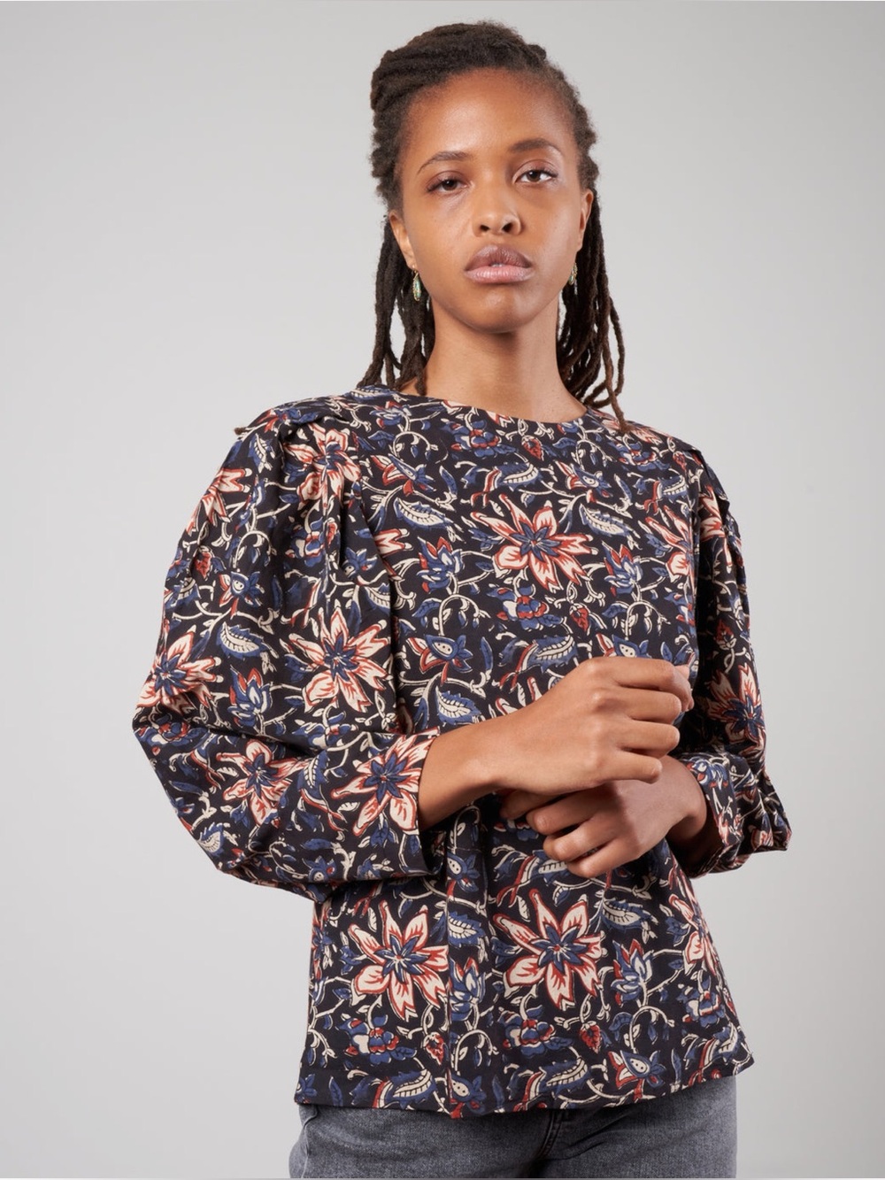 Mille Lila Top in Midnight Garden